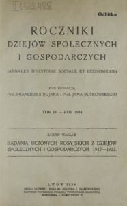Badania uczonych rosyjskich z dziejów społecznych i gospodarczych: 1917-1933. Cz. 1